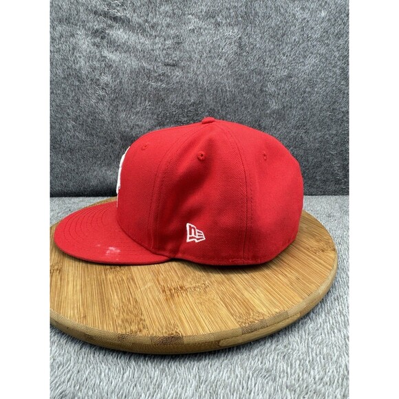 Houston Rockets Hat Cap Adult Fitted 8 1/8 Red NBA Plain Logo New Era Basketball - Picture 5 of 13